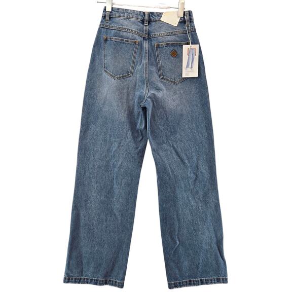 Abrand Jeans Womens 27 NEW High & Wide Alexis Rip Organic Cotton Vintage Blue - Picture 6 of 15